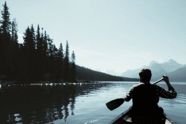 father canoeing