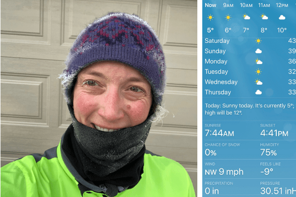 runner with frozen eyelashes