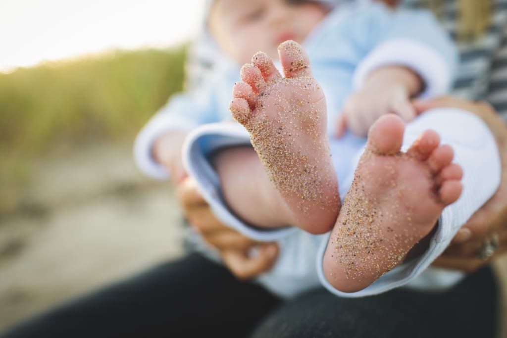 sandy toddler feet