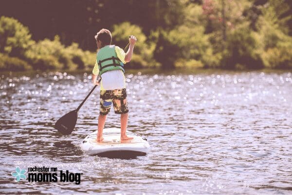 child paddleboarding