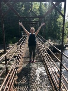 woman on bridge