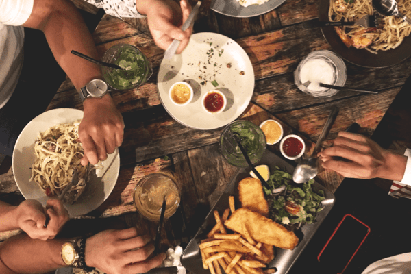 food on table for meal