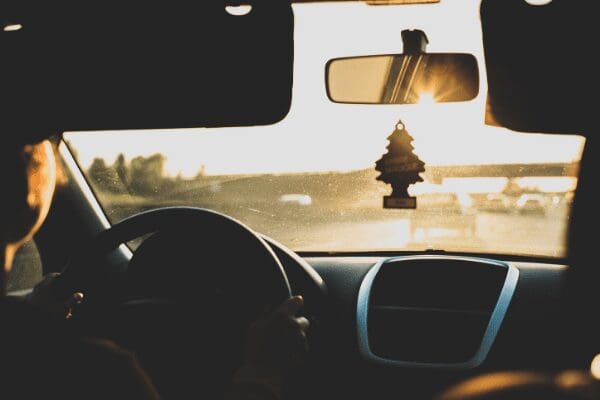 car driving on highway