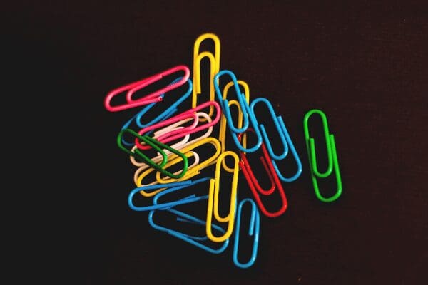 colorful paperclips