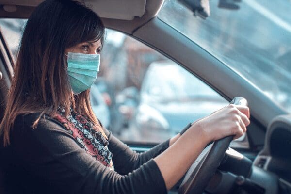 woman wearing mask