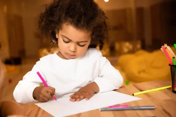girl drawing picture