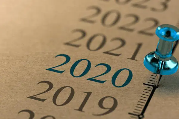 2020 number line