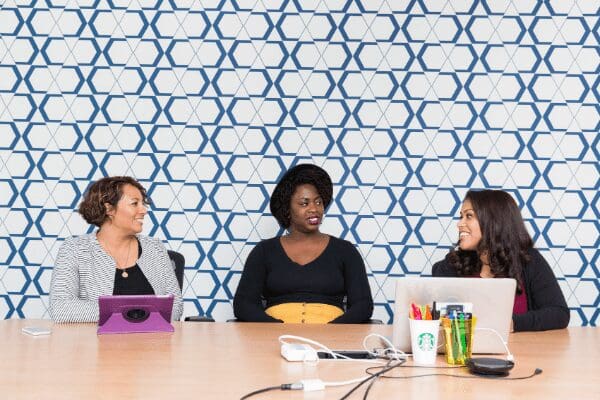 women discussing racism