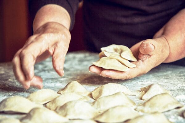 making pierogis