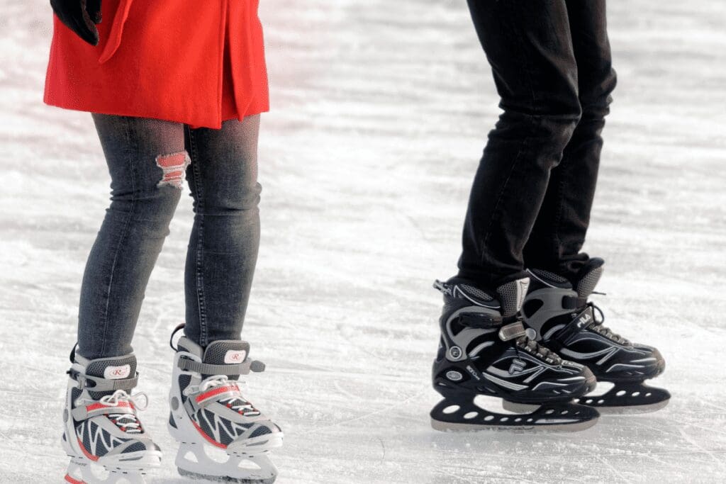 Couple ice skating