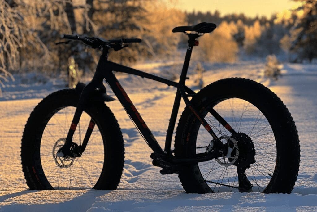 Fat tire bike in the snow