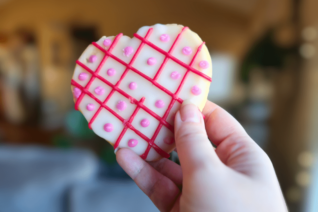 Heart-shaped Valentine's shortbread cookie from Panera Bread