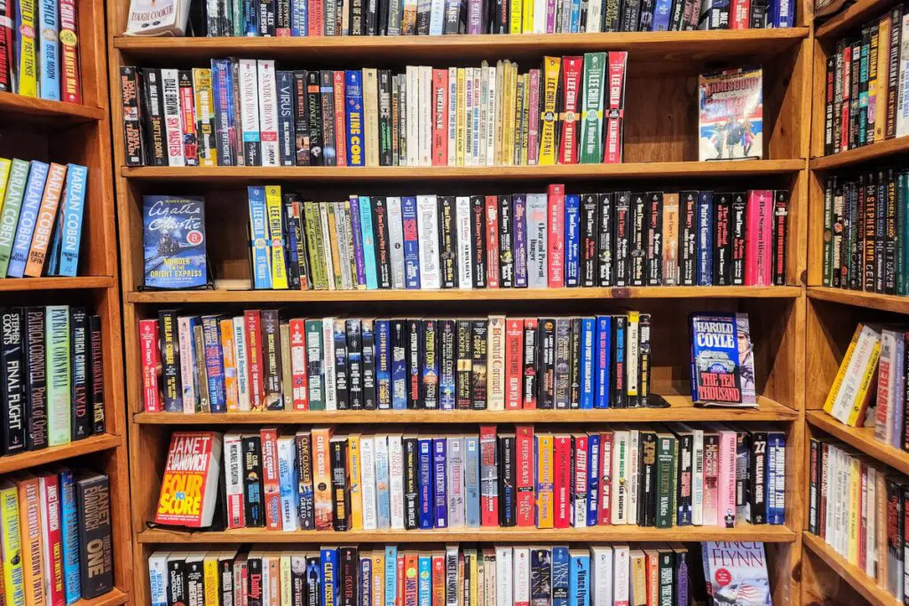 Used books on shelves