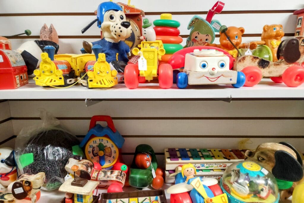 Vintage toys at Old River Valley Antique Mall in Stewartville, MN