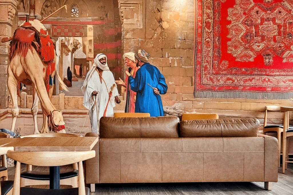 Wall art at Qamaria Yemeni Coffee Co. in Rochester, MN